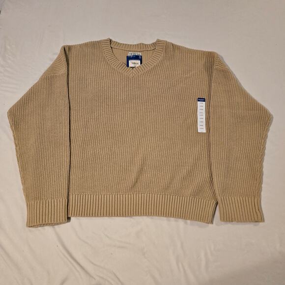 Arizona Large Khaki Cable Knit Sweater NWT - Picture 2 of 6